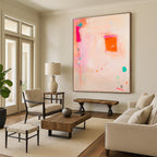 Soft Pink Abstract with Dragonfly Painting for Bohemian Bedrooms GAB1153