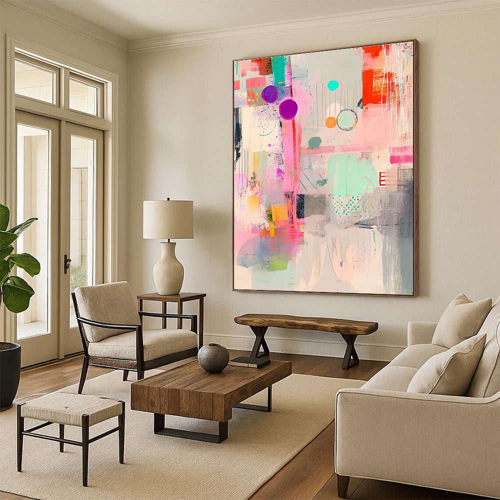 Vibrant Abstract Mix Painting with Eclectic Energy WINK138