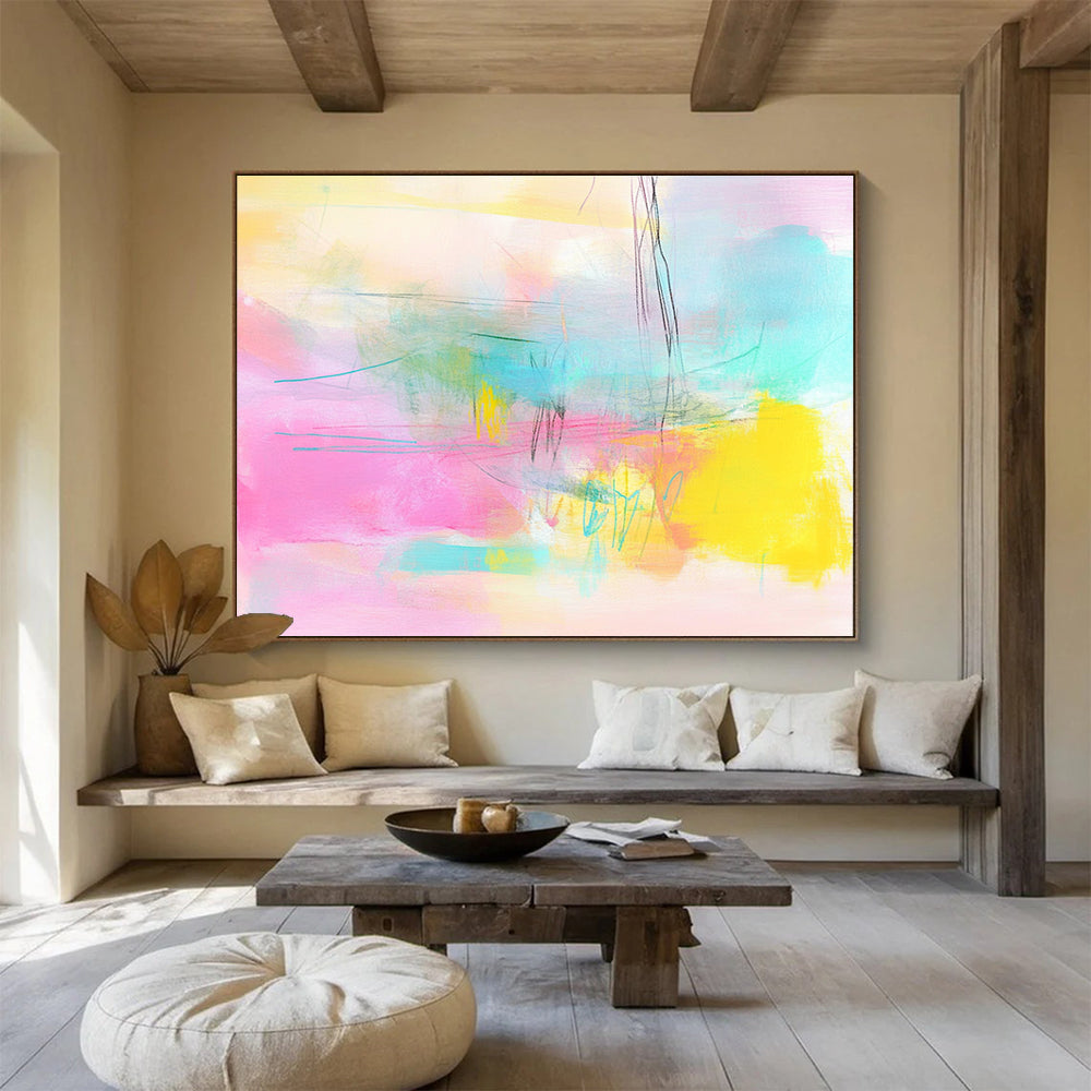 Pastel Color Abstract with Soft Brushstrokes Abstract Painting ABS370