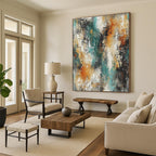 Textured Color Burst Abstract Painting with Vibrant Energy WINK783