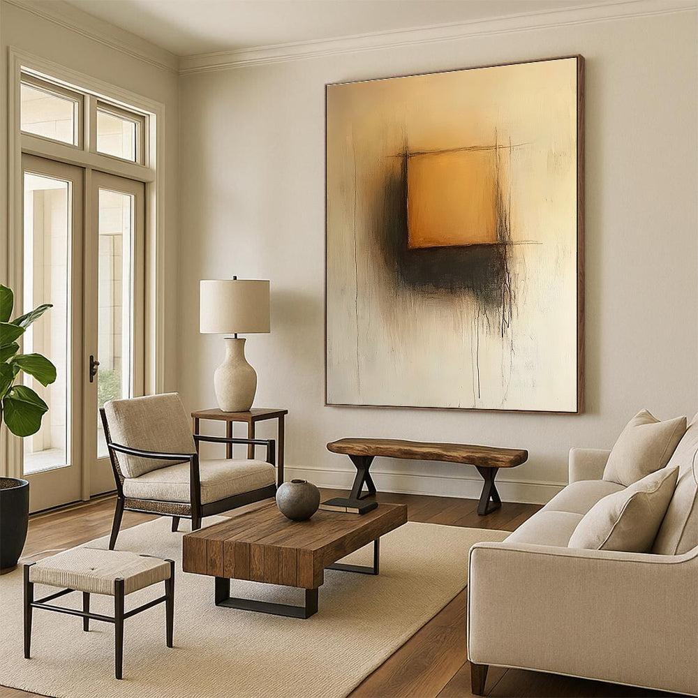 Subtle Square Gradient Abstract Painting with Gentle Transitions WINK235