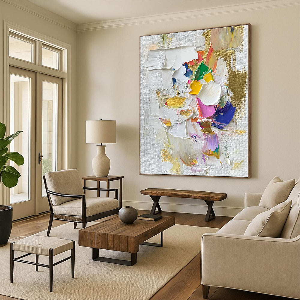 Colorful Textured Abstract Painting for Art - Centric Bedrooms GAB0821
