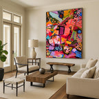 Dynamic Repeated Pink Abstract Painting for Modern Decor HENG295