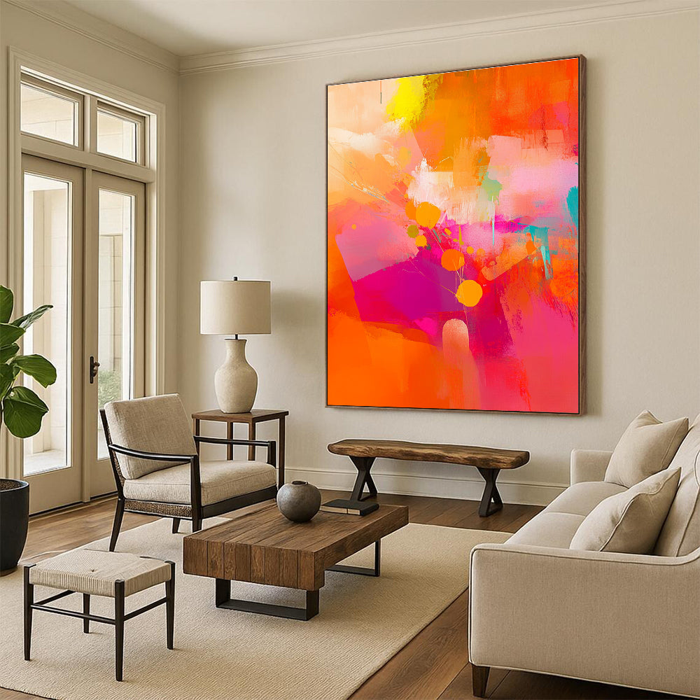 Vivid Abstract Flower - Inspired Painting in Bold Colors GAB0666