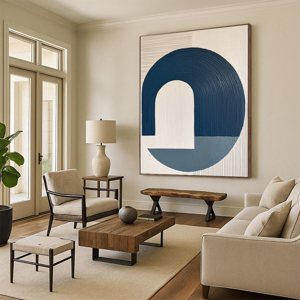 Circular Geometric Abstraction Abstract Painting with Modern Simplicity WINK214