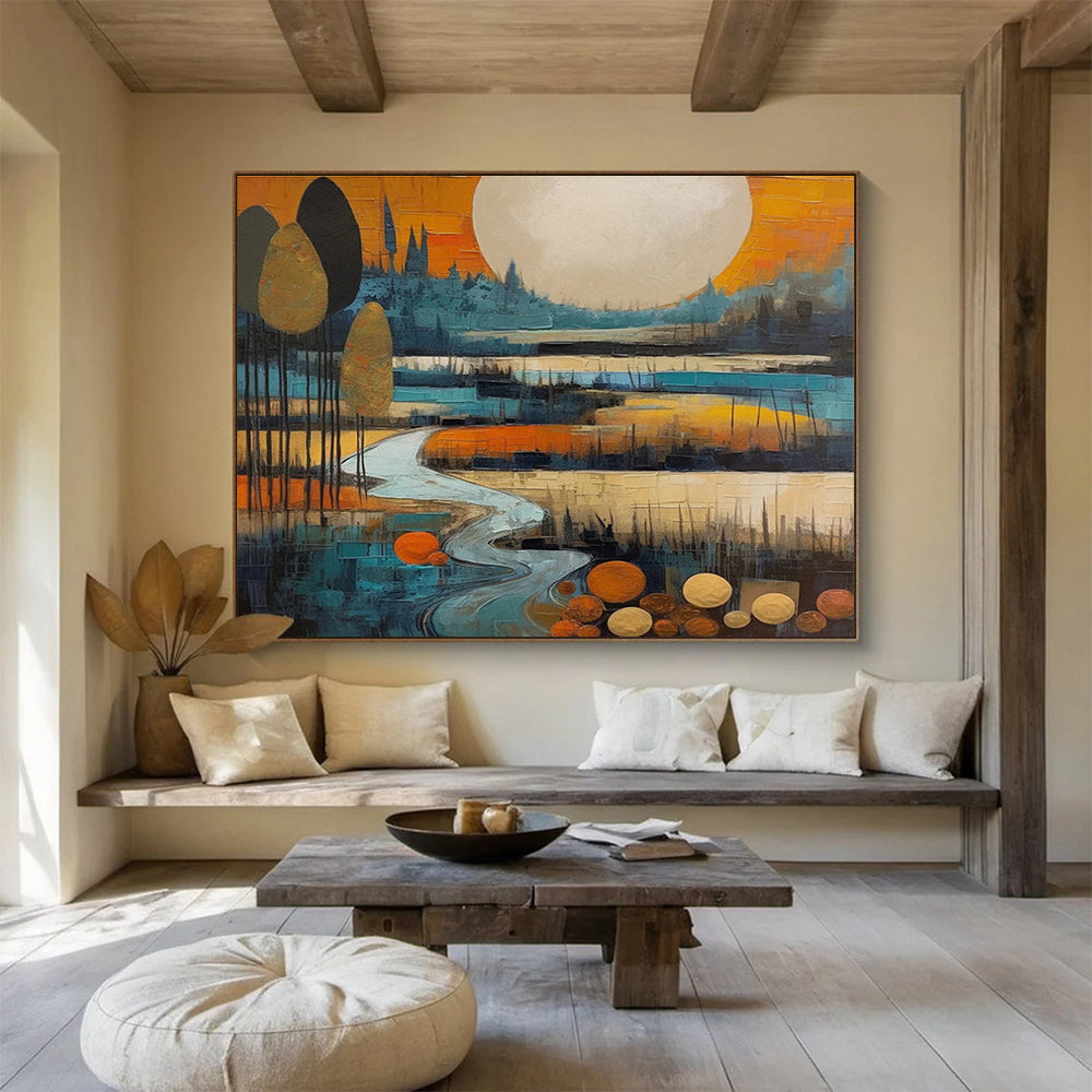 Colorful Landscape Abstract Painting for Art - Loving Retreats YHT085