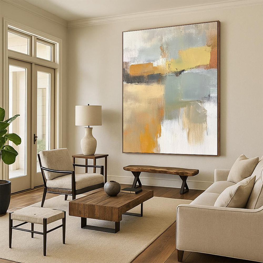 Color Block Abstract Painting with Minimalist Charm WINK432