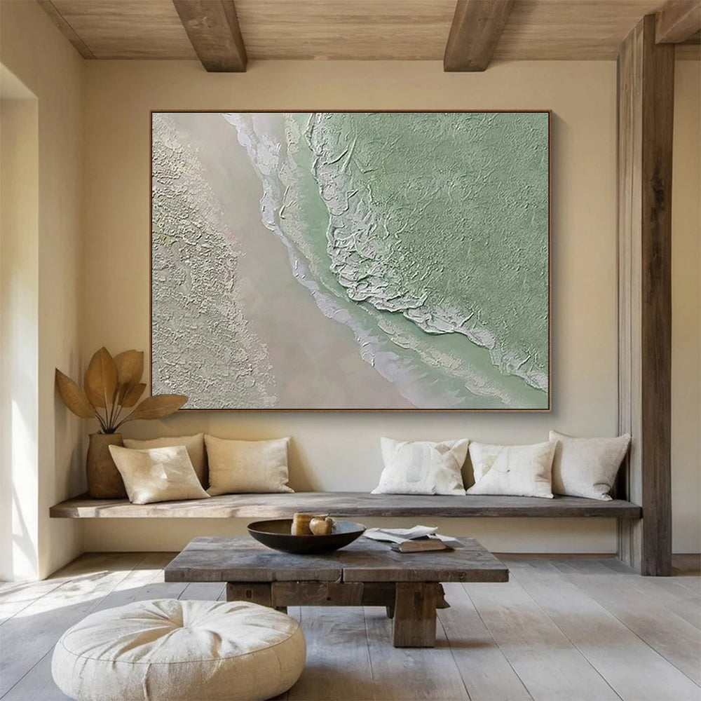 River and Greenery Abstract Painting for Nature - Inspired Home Offices YHT250