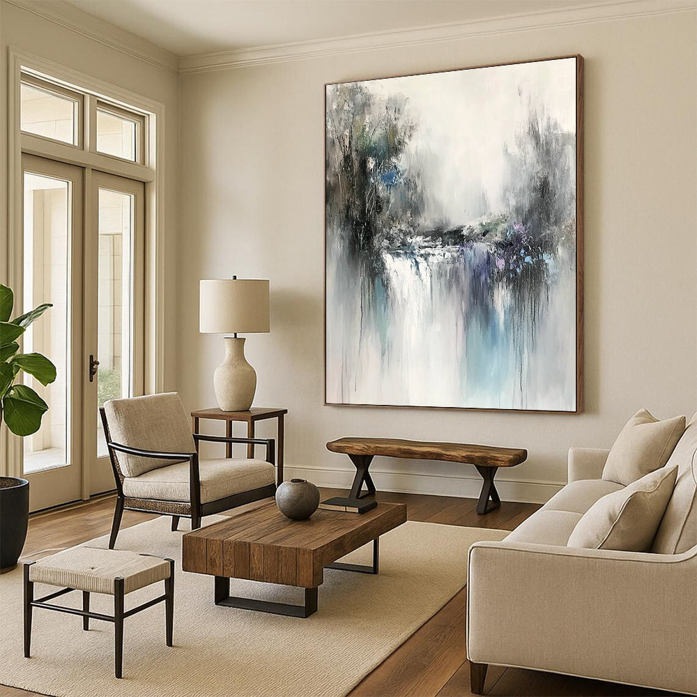 Misty Abstract Landscape Painting with Enigmatic Beauty WINK436