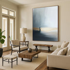 Solitary Figure by Lake - Introspective Landscape Abstract Art GAB0524