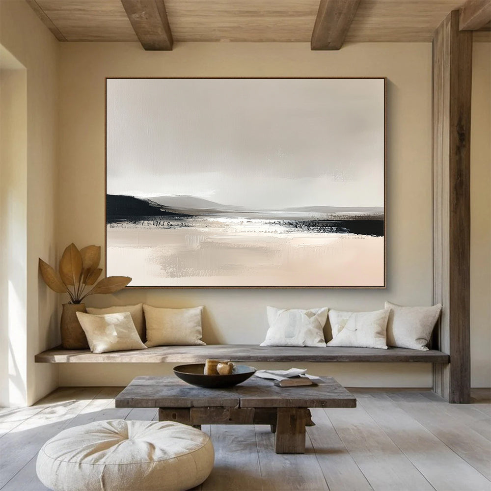 Minimalist Landscape Abstract Painting in Neutral Tones ABS252