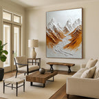3D Mountain Abstract Painting with Metallic Accents GAB0004