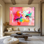Vivid Pink Abstract Playful Energy Explosion Painting ABS126