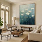 White Flowers in Field Ethereal Abstract Painting GAB0302