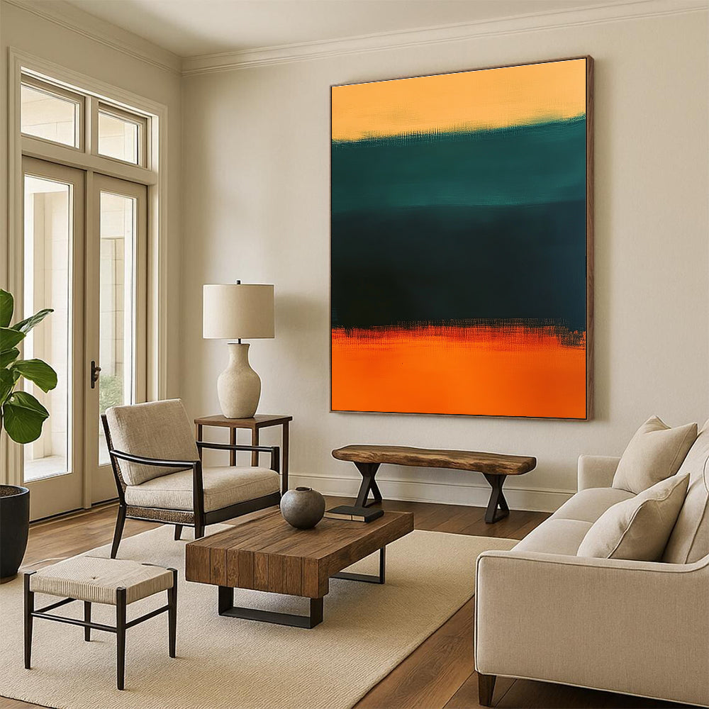 Reverse Gradient Bands Abstract Painting with Unique Contrast WINK157