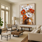 Bold Poppy Blossoms Expressive Floral Abstract Painting GAB0279