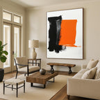 Black and Orange Abstract Painting with Bold Forms WINK830
