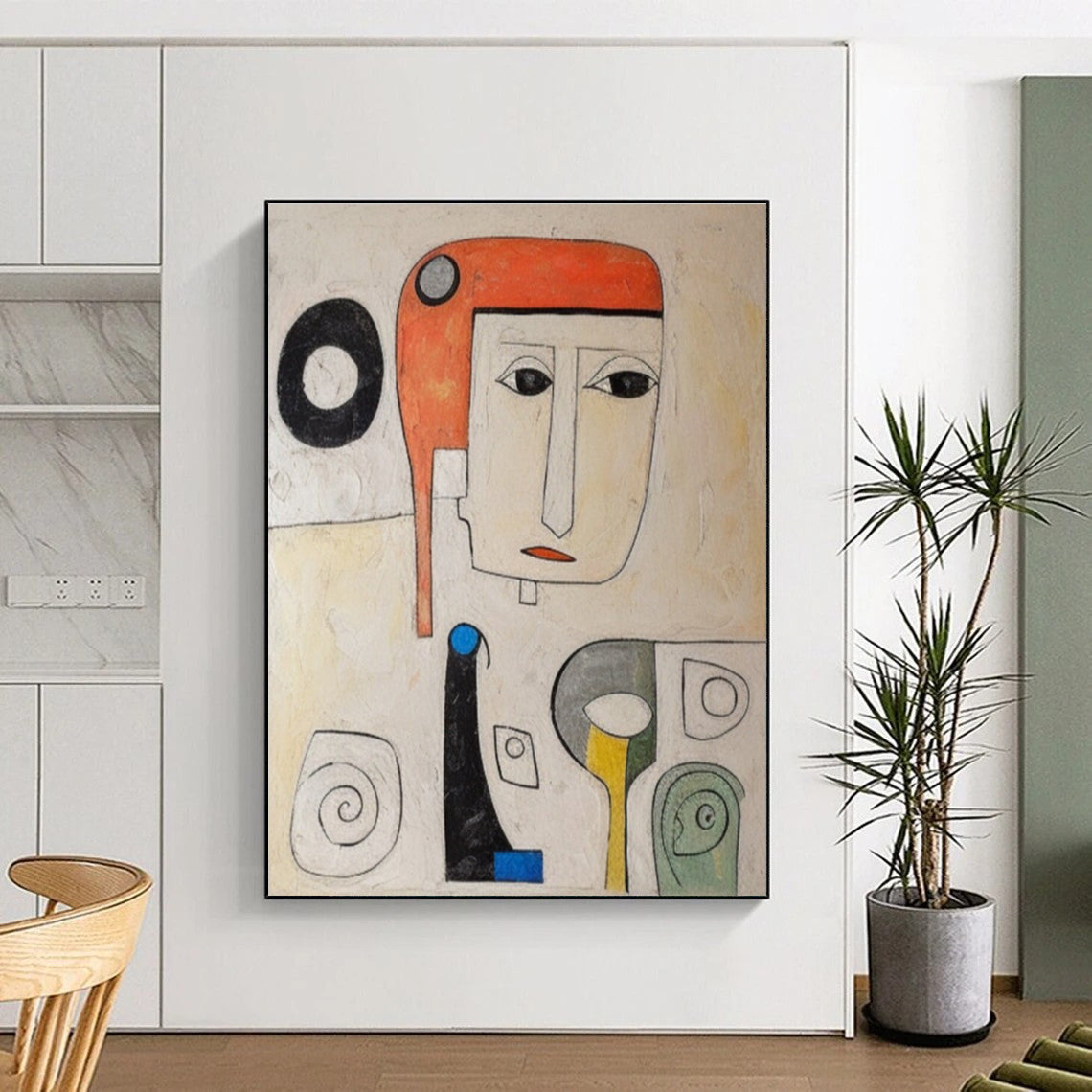 Abstract Portrait Abstract Painting for Bohemian - Style Living Rooms HENG004