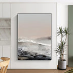 Monochromatic Landscape Abstract Painting for Minimalist Meditation Spaces HENG178