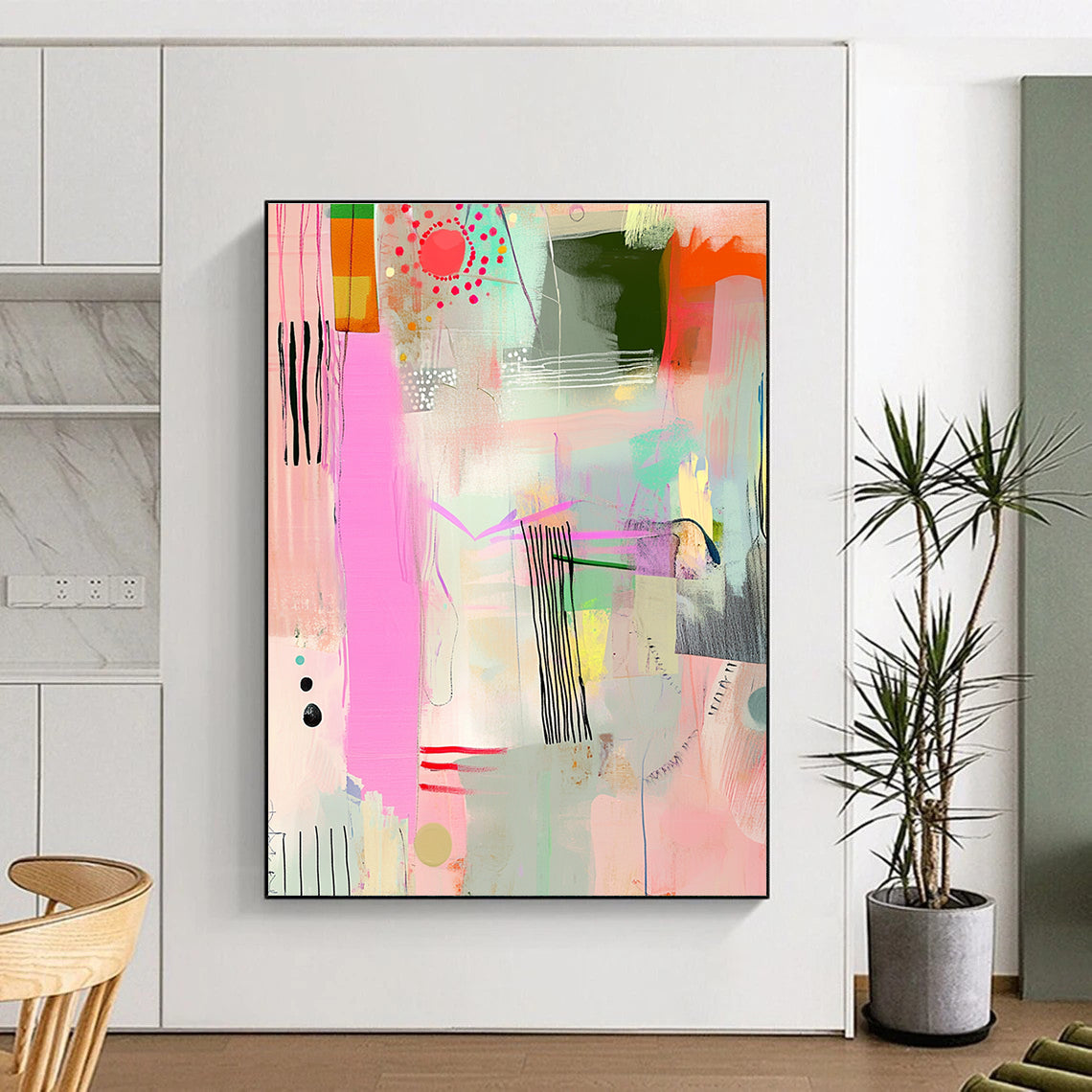 Colorful Pastel Abstract Painting for Whimsical - Styled Boutiques GAB1053