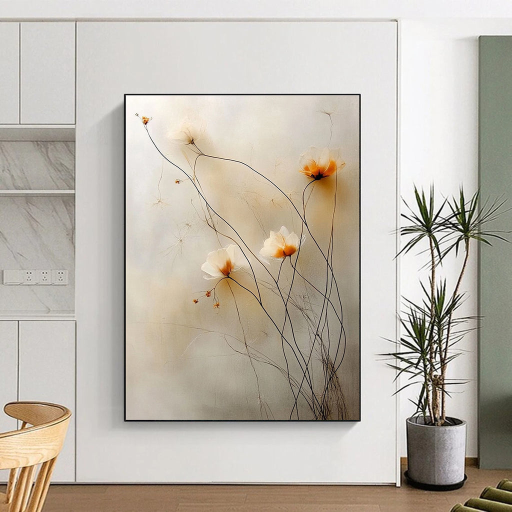 Delicate Flower Stems - Minimalist Botanical Abstract Art GAB0497