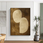 Brown and White Geometric Abstract Painting for Minimalist Offices GAB0971