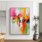 Vivid Color Block Abstract Painting with Energetic Vibes WINK684