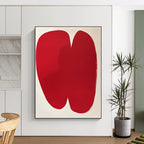 Bold Red Organic Shape Abstract Painting with Striking Simplicity WINK262