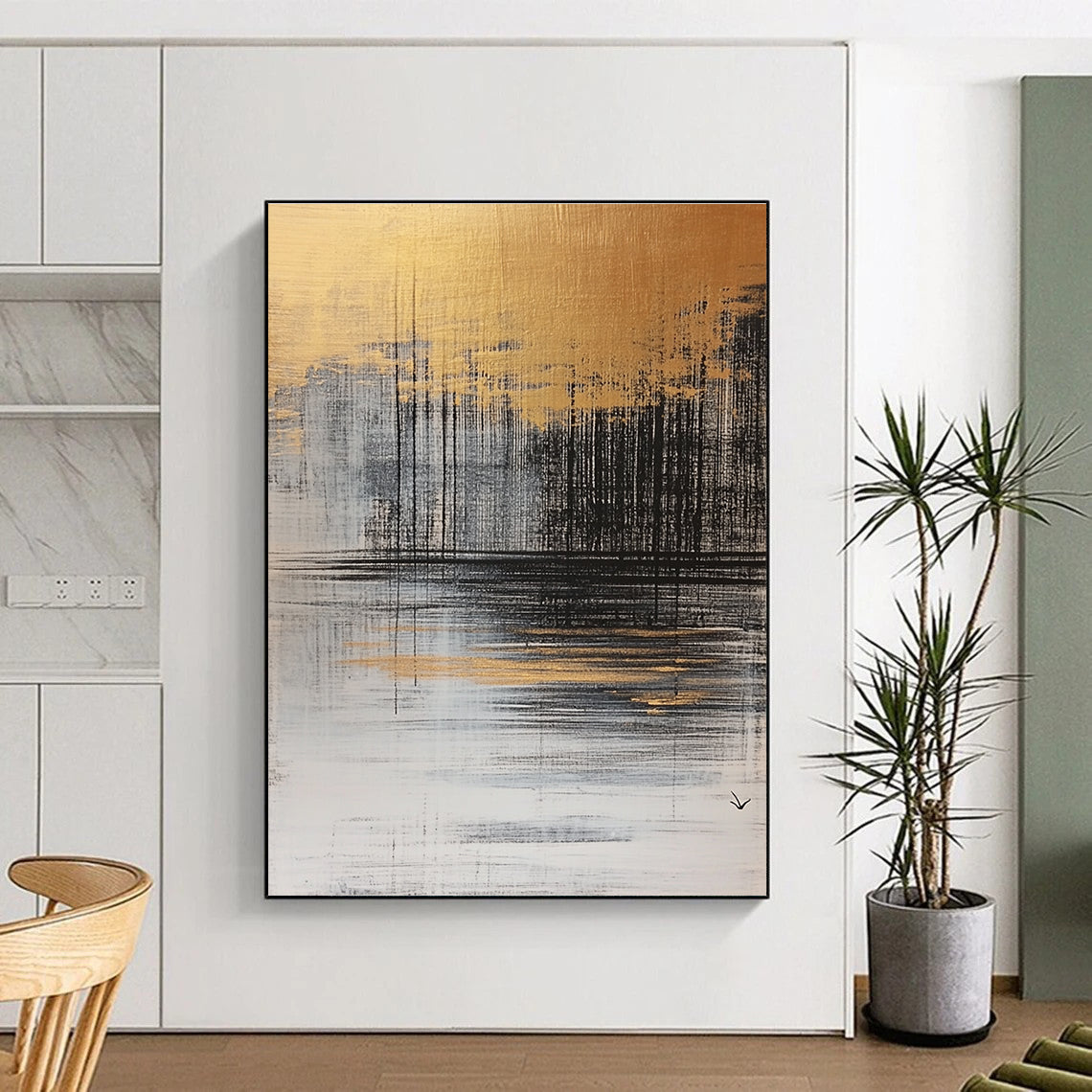 Golden Horizon Abstract - Mystical Landscape Abstract Art GAB0482