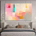 Pastel Color Block Abstract Painting with Soft, Harmonious Beauty ABS460