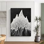 White Powder Mountain Textural Abstract Painting for Nature - Inspired Spaces GAB1535