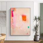 Soft Pink Abstract with Dragonfly Painting for Bohemian Bedrooms GAB1153