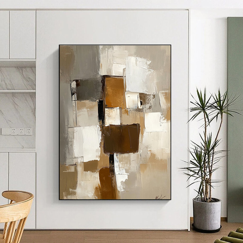 Geometric Abstract Blocks Painting with Structured Simplicity WINK337