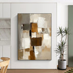 Geometric Abstract Blocks Painting with Structured Simplicity WINK337