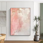 Pink and White Textured Gradient Abstract Painting with Soft Femininity WINK040