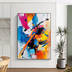 Colorful Dynamic Abstract Painting with Vivid Brushstrokes WINK640