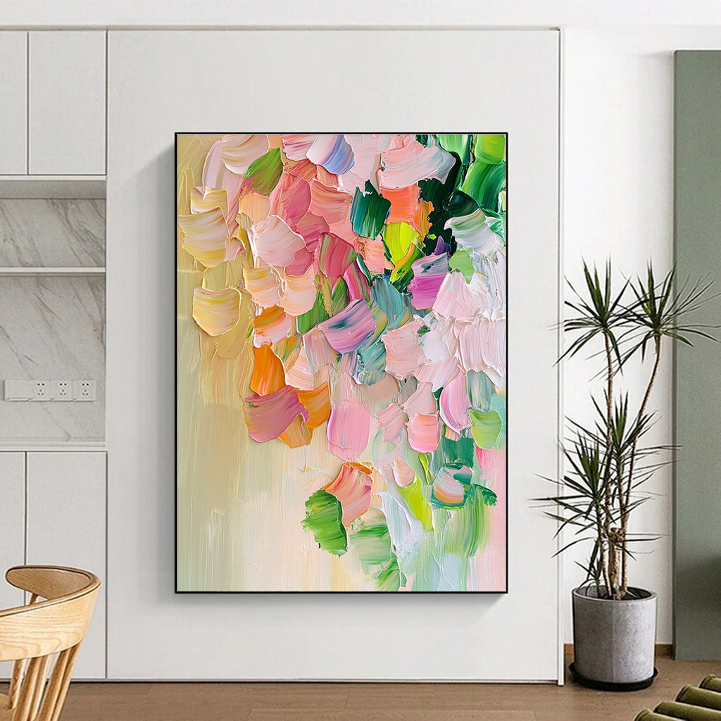 Textured Floral Abstract Painting for Bohemian - Styled Cafes GAB1163