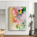 Textured Floral Abstract Painting for Bohemian - Styled Cafes GAB1163