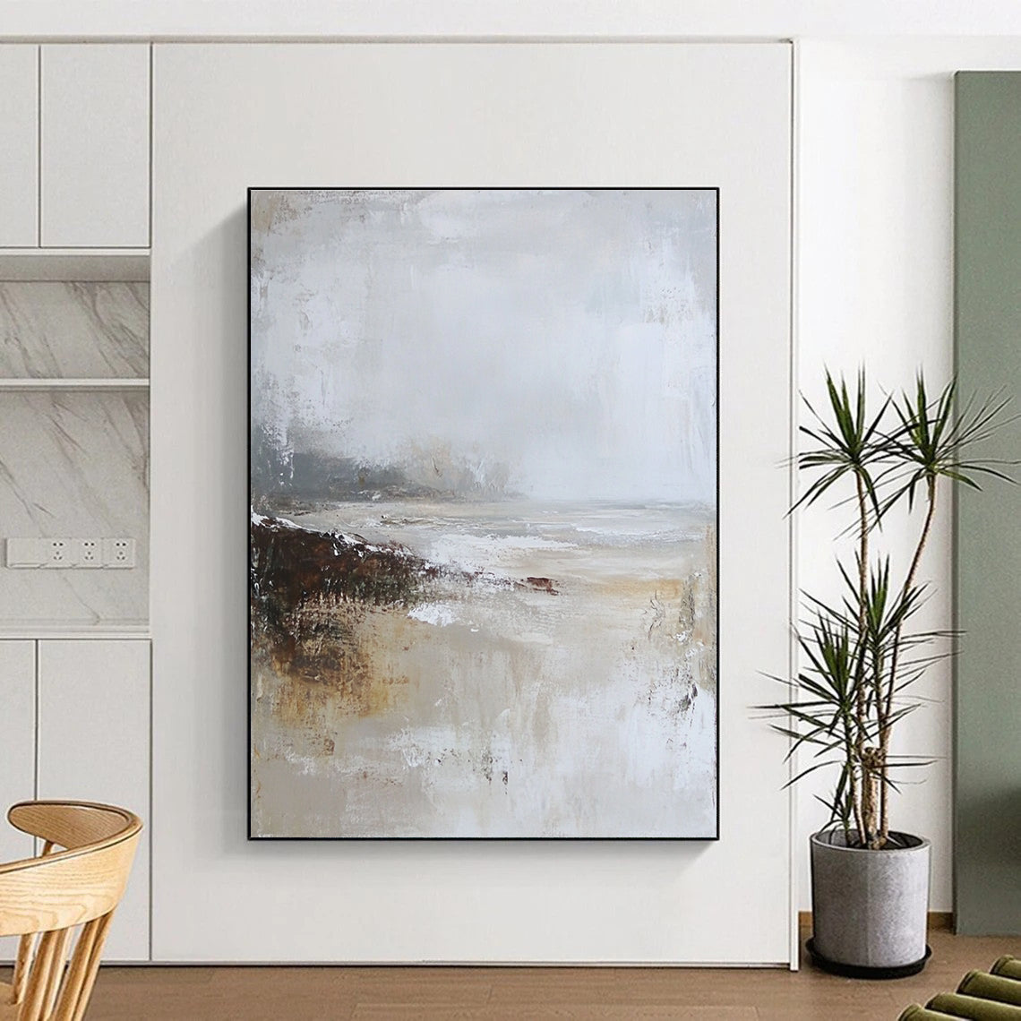 Minimalist Neutral Tones Seascape Abstract Painting GAB0673