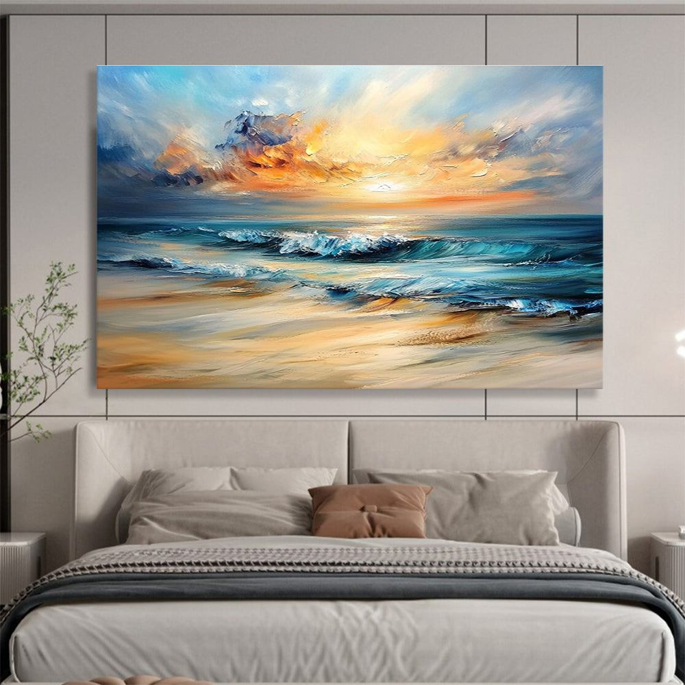 Seaside Sunset - a Moment of Golden Tranquility ABS007