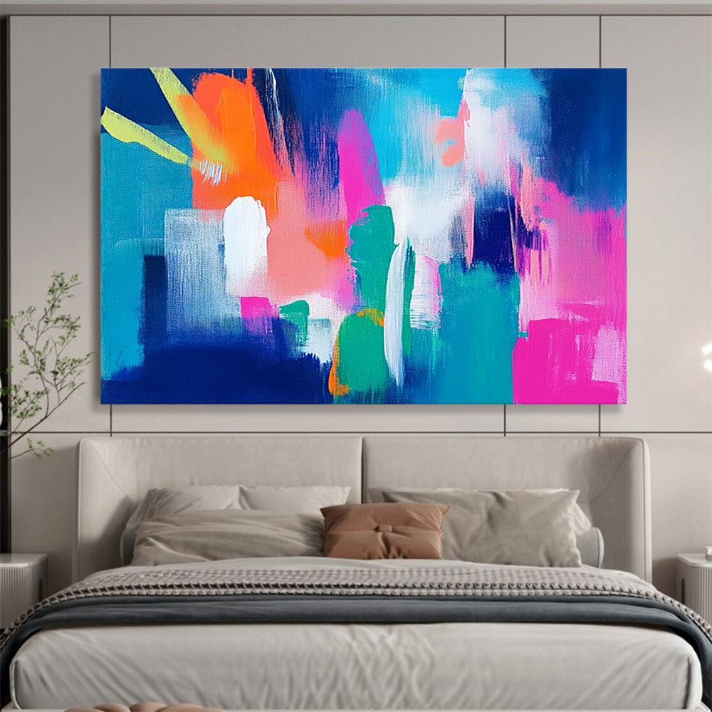 Bright Abstract Shapes: Playful Color Interaction Abstract Painting ABS153