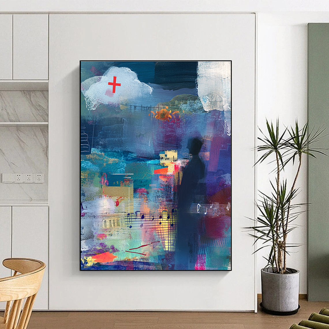 Collage - Style Abstract Painting for Art - Centric Cafes GAB1054