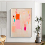Pastel Color Block Abstract Painting for Charming - Styled Cafes GAB1096