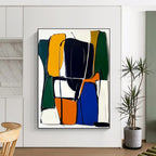 Colorful Geometric Abstract Painting with Textured Layers WINK613