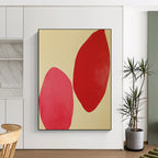 Red - Pink Abstract Painting with Minimalist Elegance WINK538