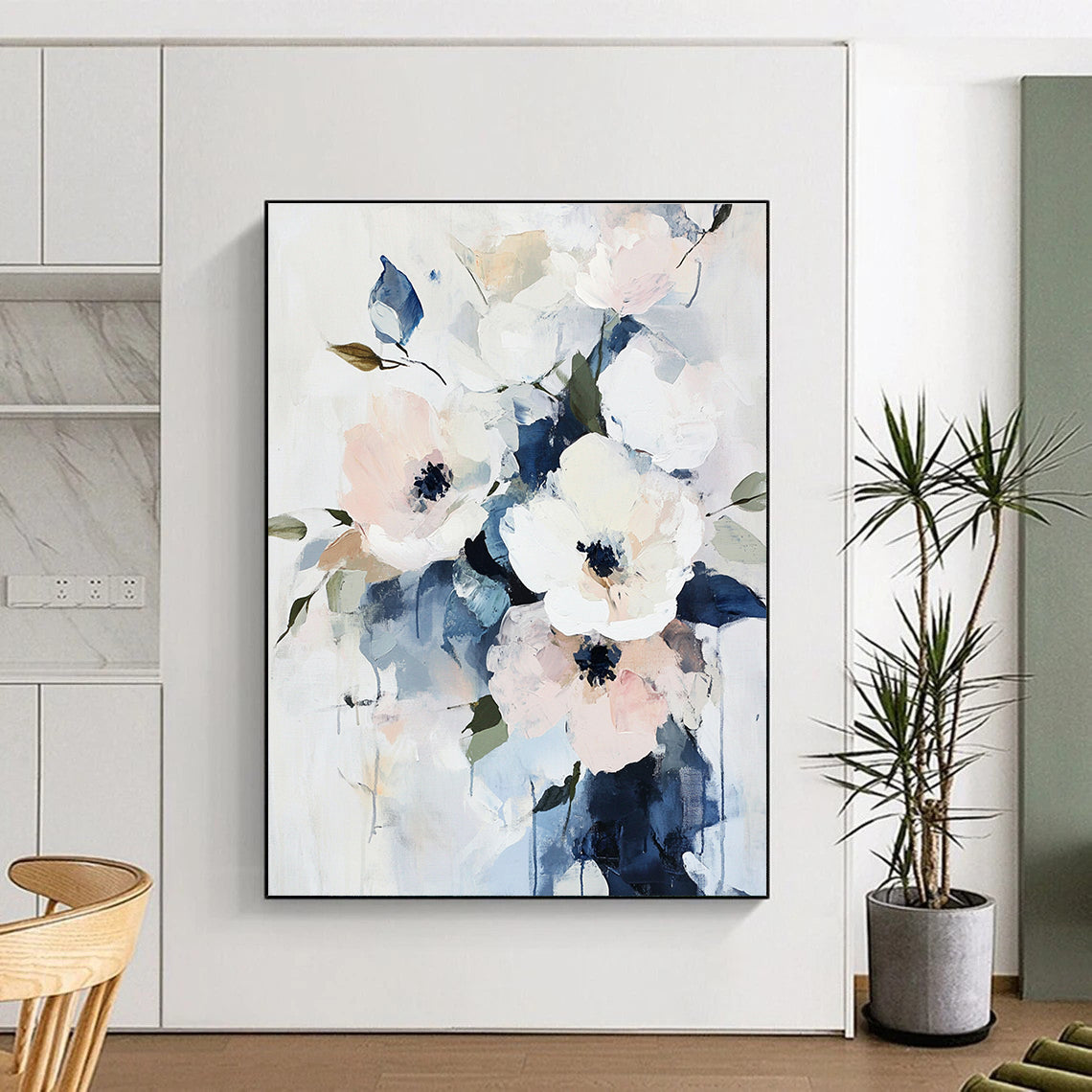 Soft Floral Abstract - Delicate Botanical Abstract Painting GAB0490
