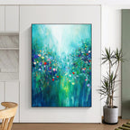 Wildflower Meadow Abstract Painting for Cheerful Dining GAB0746
