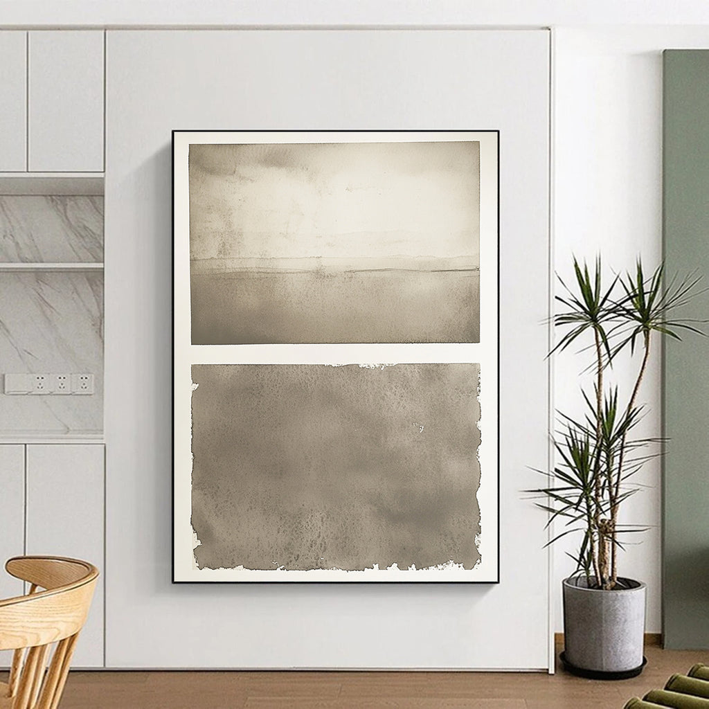Monochrome Watercolor Subtle Abstract Painting for Serene Spaces GAB1502