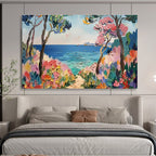 Coastal Path Abstract Painting for Beach House Bedrooms YHT423