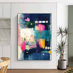Colorful Abstract Collage Painting with Vibrant Elements GAB0100